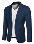 COOFANDY Mens Slim Fit Sports Coat Casual Blazer Suit Jackets Party Blazers Coat Regular Fit Suit(Blue XXXL)