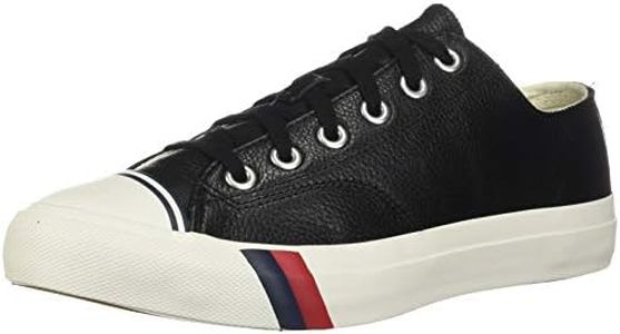 PRO-Keds Men's Royal Lo Seasonal Canvas Sneaker, Black Leather 2, 11.5 Women/9.5 Men