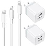 iPhone Charger [MFi Certified], ARCCRA 3FT 6FT 10FT iPhone Charger Cord Long Charging Cable + 2 X Dual USB Wall Charger Block Plug Power Adapter Cube for iPhone 14 13 12 Pro Max 11 XS XR X 8 7 6 Plus