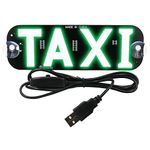 YSY Green LED Sign Decor, Taxi Flashing Hook on Car Window with DC12V Car Charger Inverter Taxi Light Lamp (Green, USB Switch)