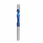 Trvoxviq 1PCS Spiral Router Bit,1/4" Shank UP Down Compression Bit Pattern Flush Trim Bits with Nano Coated, CNC Template Milling Cutter Tool for Wood Trimming, 1 Inch Cutting Length 3 Inch OVL
