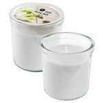 Ikea ADLAD White Scented Candles in Glass Jars, Forest Woods, Amber & Citrus, 40 Hours Each - Set of 2