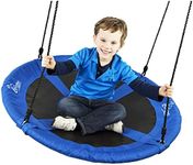 Flying Squirrel Giant Rope Swing - 40" Saucer Tree Swing- Additions & Replacements for Active Outdoor Play Equipment - Blue