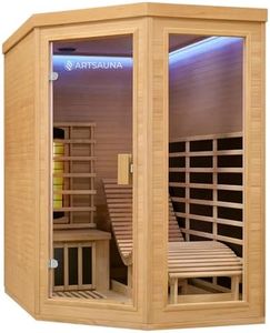 Artsauna Infrarotkabine Esbjerg - Triplex-Heizsystem Infrarotsauna - 2 Personen - LED-Farblicht, digitale Steuerung - Hemlock-Holz