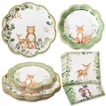 Kate Aspen Woodland Baby 62 Piece Party Tableware Set (16 Guests)