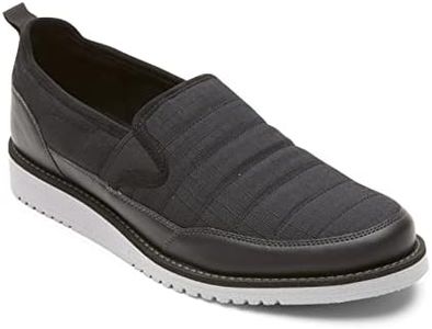 Rockport Men's Axelrod Quilted Slipper, Black Ripstop, 8.5 US