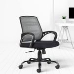 CELLBELL C106 Medium Back Mesh Office Chair/Study Chair/Revolving Chair/Computer Chair for Work from Home Metal Base Height Adjustable Reclining Chair [Grey]