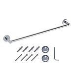 JASSFERRY Wall Mounted Towel Rail 600 mm Single Mount Bath Towel Storage Bar Rod for Bathroom Kitchen Door Chrome
