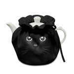 Poceacles Black Cat Print Tea Cosy for Teapot Tea Pot Dust Cover Keep Warm Breakfast Pot Protector Cover Washable Kettle Cover for Teapot Coffee Pot for Hotel Tea Party Restaurant