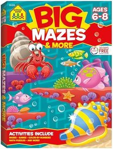 School Zone - Big Mazes & More Workbook - 320 Pages, Ages 6 to 8, 1st Grade, 2nd Grade, Learning Activities, Math Puzzles, Games, Color By Numbers, and More (School Zone Big Workbook Series)