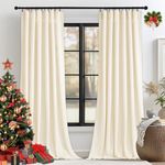 StangH Ivory Velvet Curtains for Window - White Privacy Thermal Drapes, Elegant Decor White Backdrop Curtains 96 inches Long for Dining Room/Apartment/Wedding, Ivory, W52 x L96, 2 Panels