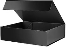 MALICPLUS Gift Box 33x24.64x8.64 CM, Large Gift Box with Lid, Groomsman Box, Sturdy Gift Box, Collapsible Gift Box with Magnetic Closure (Glossy Black)