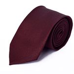 Neuro Club Men's Solid Micro Self Silk Necktie Formal/Casual Necktie For Men Maroon