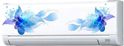 Decals Creation™ AC Sticker Floral Split Ac Stickers Air Conditioner Sticker Blue Color (Pack of 1)