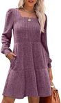 SAMPEEL Short Dresses for Women Junior Birthday Party Cute Dress S Purple