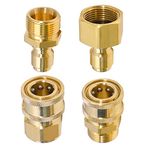 4Pcs Pressure Washer Adapter Set, M22-15mm to 3/8" Quick Release Couplers, Pressure Washer Quick Connect Compatible with Campbell, Sun Joe, MI-T-M, Stanley Electric Pressure Washers