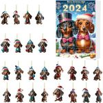 2024 Christmas Dachshund Advent Calendar,24 Days of Christmas Collectible Funny Dog Set,Christmas Countdown Calendar 2024 Vacation Advent Calendar,Christmas Party Decor,Home Decorations (A)