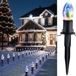 HEISOK Christmas Pathway Lights Outdoor, 24.2FT 20 C9 LED Christmas String Lights with Stakes, Waterproof Connectable Walkway String Lights for Outside Yard Sidewalk Driveway Christmas Decorations