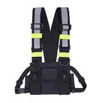 CALANDIS Men Chest Rig Vest Outdoor Harness Bag Sport Pouch Shoulder Bag Phone Holder Black Green