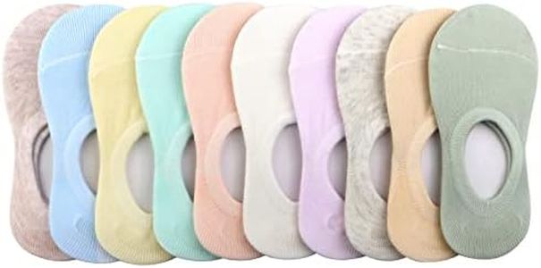 BOOPH 10 Pairs Girls Boys Socks Kids No Show Socks Toddlers Girl Anti-slip Ankle Low Cut Sock 3-4T Multicolor