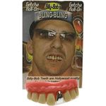 Billy Bob Fake Halloween Teeth - Gold Bling