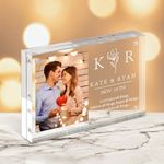 TWING Custom Engraved Picture Frame 8x10/5X7 for Lover,Personalize Desktop Acrylic Photo Frames and Horizontal Magnetic Acrylic Frame for Anniversary Wedding Lover,1 Pack(001)