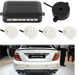 Multibao Parking Sensor Car Reversing Sensors Backup Radar System Buzzer Alarm with 4 White Sensors - White