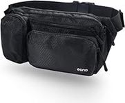 Eono Water Resistant Bum Bag with Multi-Pockets, Large Capacity Waist Fanny Pack for Hiking, Dog Walking, Travel & Outdoor Activities (Black)