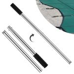 Anpress Pool Cover Tool, Stainless Steel Swimming Pool Rod, 26-1/2in Pool Safety Cover Installation and Removal Tool, Compatible with All Standard Pool Cover Anchors