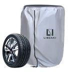 LIBZAKI Tire Cover Outdoor Waterproof 4 Tire Storage 210D Width 85*Height 120cm Large for Minivan SUV RV (16/17/18/19 inch)