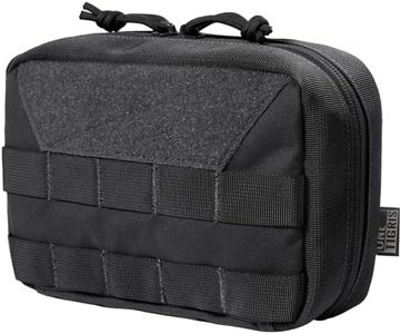 OneTigris MOLLE Pouch, Tactical Admin Pouch Belt EDC Tool Organizer Zippered Utility Waist Pack 8" x 5" x 2.5"(Black)