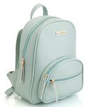 SACCI MUCCI Women's Pu Leather Stylish And Trending Backpack For College Office Travel Standard Backpack (Mint Green), Small Size,10 Litres