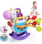 MOONTOY Montessori Toys for 1 Year Old Baby Sensory Toys 6-12 Months Infant Silicone Pull String Activity Rattle Travel Car Seat Airplane Toy Toddlers 1-3 Developmental 7 8 9 10 11 Month Boy Girl Gift