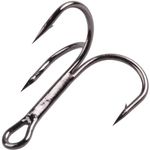 Treble Fishing Hooks - 80Pcs/lot Sharp Round Bend Treble Hooks Strong Wide Gap High Carbon Steel Barbed Fish Hook for Fishing Lures Baits Freshwater Saltwater Size: 1/0# - 14# (8#-80pcs)