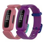 BexidoIera Strap Compatible with Fitbit Ace 3 Strap for Kids, [2 pieces/Set] Soft Silicone Sport Wristband Adjustable Accessory Bracelet Replacement Band for Fitbit Ace 3/Inspire 2 Boys Girls