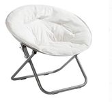 Urban Shop Microsuede Foldable Saucer Chair, Adult, White