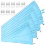 16 Pcs Reusable Pastry Piping Bags Silicone Icing Bags with 8 Coupler for Icing Frosting Decorate Cake, (10,12,14,16 inch)