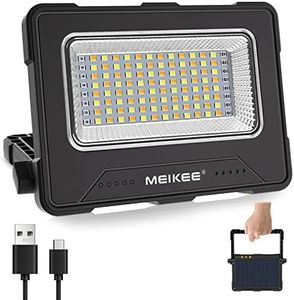 MEIKEE Projecteur LED Rechargeable, Lampe de Chantier Portable de Batterie Rechargeable 12000mAh, 4 Modes, 5 Luminosités, 2 Aimants, Lampe de Travail pour Pêche Camping Garage Atelier