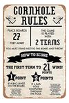 Games CORNHOLE RULES CLASSIC Poster 8x12 Inch Retro Vintage Metal Sign Home Man Cave Art