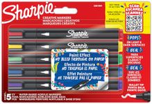 Sharpie Creative Marker Acrylic Paint Pens | Brush Tip, Water-Based Paint Markers | No-Bleed Ink Writes on Most Surfaces | Assorted Colours | 5 Count