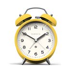 NEWGATE ® Charlie Bell Echo Alarm - Small contemporary Bedside Alarm Clock - Bedroom Accessories - Alarm Clocks - Desk Clock - Mantel Clock - Bedside Clock - Arabic numerals (Yellow)