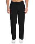 Thevasa Linen Comfort Casual Ease Mens Pants Comfortable and Stylish Casual Trousers/Perfect for Office, Work, and Everyday Wear Black 32