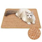 FUKUMARU Cat Scratching Mat, 60x40 cm Natural Sisal Cat Scratch Mat, Horizontal Cat Floor Scratching Board, Protect Furniture and Sofas