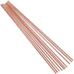 Therwen Pure Copper Round Rod 11.8 Inch Length Bare Copper Metal Rod Solid Copper Rod Lathe Bar Stock for Metal Crafts, Metal Working Hobbies (10 Pcs,0.12 Inch/ 3 mm in Diameter)