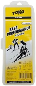 TOKO Base Performance Yellow Ski Wax 120g – Warm Temperature Hot Wax for Skis & Snowboards – High Performance Training, Downhill Skiing & Snowboard Waxing – Durable Glide for Wet Snow Conditions