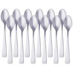 Amazon Basics Stainless Steel Coffee Spoon with Square Edge, Pack of 12, Silver