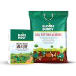 Bloombuddy Enriched Organic Manure 900gm and Soil Potting Mixture 5kg Combo - Nutrient-Rich Organic Fertilizer and Premium Potting Soil