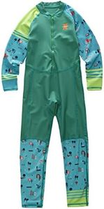 M2C X-Manta Boys Full Body Swimsuit Sun Protective One-Piece Green 5-6 Yrs