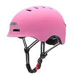 lioapoiul Adult Bicycles Helmet with Rechargeable USB LED Light Hat EPS Foam Men Women Headwear Night Cycling Safety Caps, Pink, M