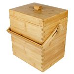 Wooden Bamboo Kitchen Compost Caddy Bin – Food Waste Recycling (4 Litre) 4L